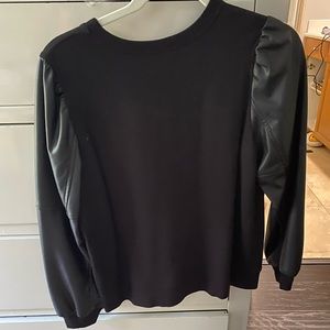 Generation Love sweatshirt with faux leather sleeves